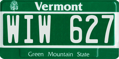 VT license plate WIW627