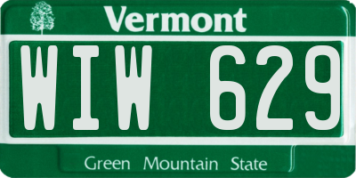 VT license plate WIW629