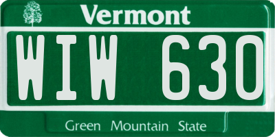 VT license plate WIW630