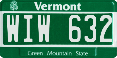 VT license plate WIW632