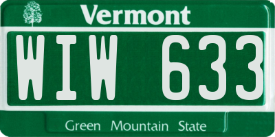 VT license plate WIW633