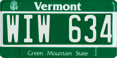 VT license plate WIW634