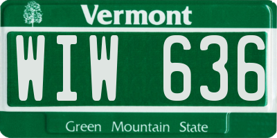 VT license plate WIW636