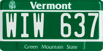 VT license plate WIW637