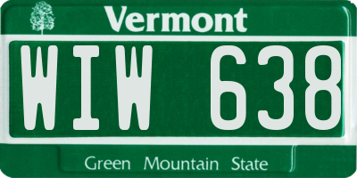 VT license plate WIW638