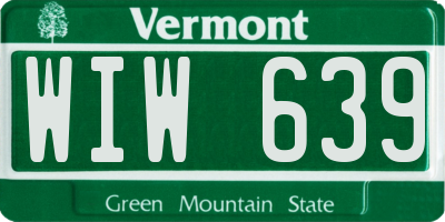 VT license plate WIW639