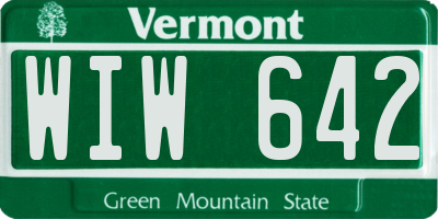 VT license plate WIW642