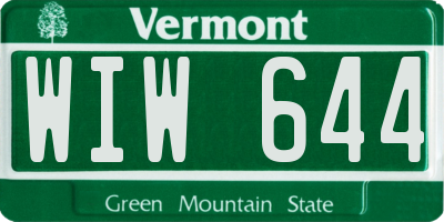 VT license plate WIW644