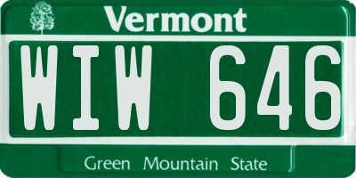 VT license plate WIW646