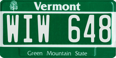 VT license plate WIW648