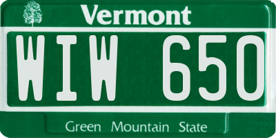 VT license plate WIW650