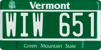 VT license plate WIW651