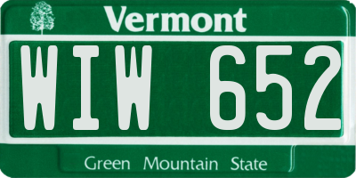 VT license plate WIW652