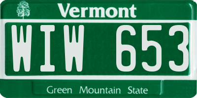 VT license plate WIW653