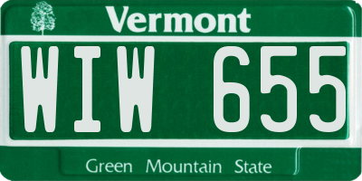 VT license plate WIW655