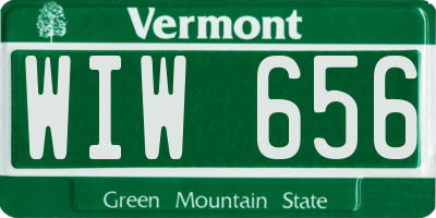 VT license plate WIW656