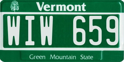VT license plate WIW659