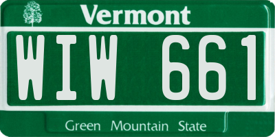 VT license plate WIW661