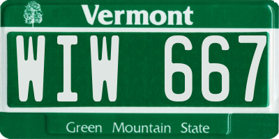 VT license plate WIW667