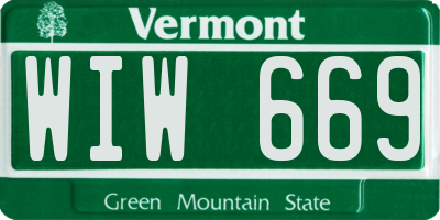 VT license plate WIW669