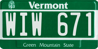 VT license plate WIW671