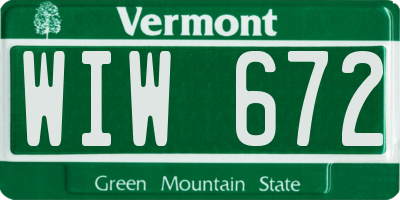 VT license plate WIW672