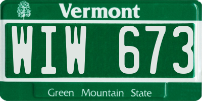 VT license plate WIW673