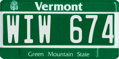 VT license plate WIW674