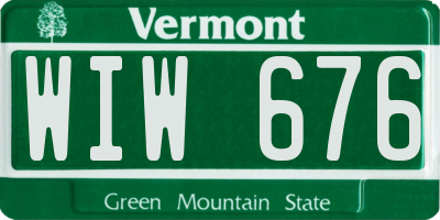 VT license plate WIW676