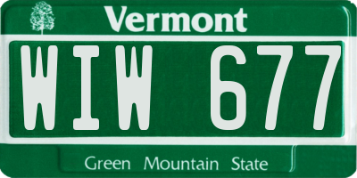 VT license plate WIW677