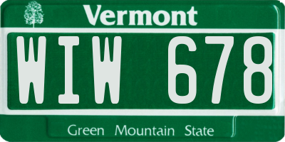 VT license plate WIW678
