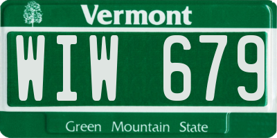 VT license plate WIW679