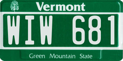 VT license plate WIW681