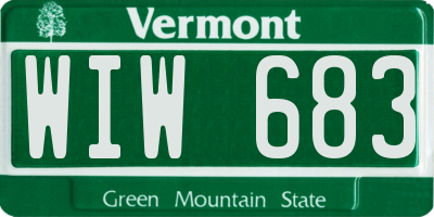 VT license plate WIW683