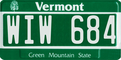VT license plate WIW684