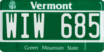 VT license plate WIW685