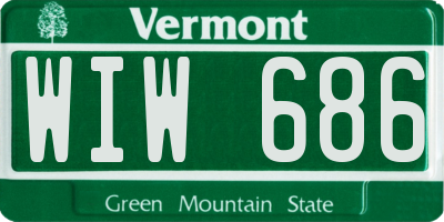 VT license plate WIW686