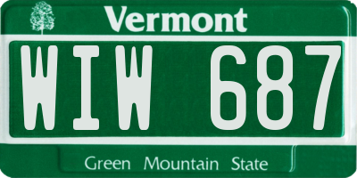 VT license plate WIW687