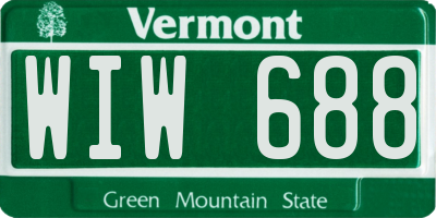 VT license plate WIW688