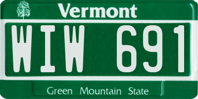 VT license plate WIW691