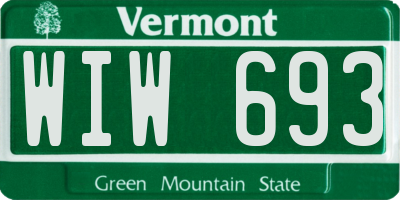 VT license plate WIW693