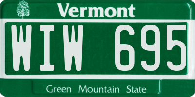 VT license plate WIW695