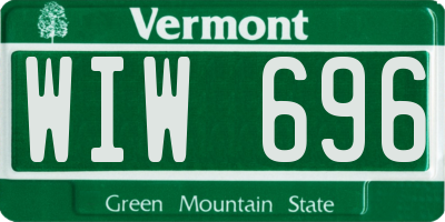 VT license plate WIW696