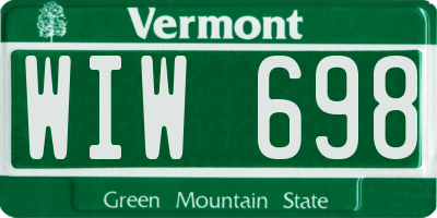 VT license plate WIW698