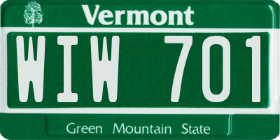 VT license plate WIW701
