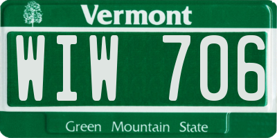 VT license plate WIW706