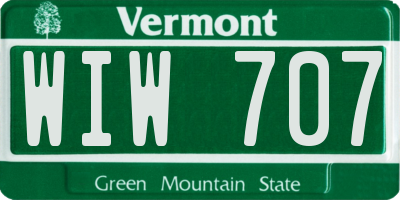 VT license plate WIW707