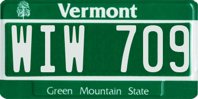 VT license plate WIW709
