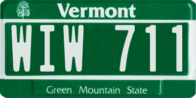 VT license plate WIW711