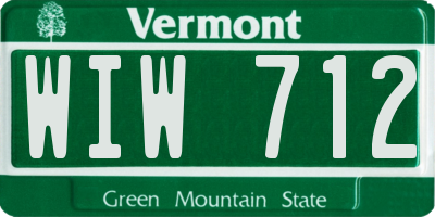 VT license plate WIW712